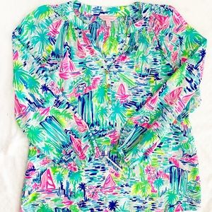Lilly Pulitzer Elsa silk top - Salt In The Air